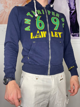 sporty graphic printed zipper sweatshirt