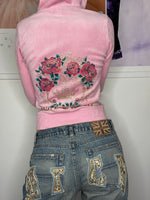 vintage juicy couture pink velvet zipper