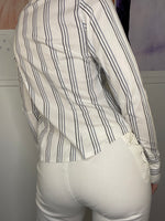 body shaped perfect fit striped shirt