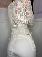 crochet bodyshaped knit wear long sleeve blouse