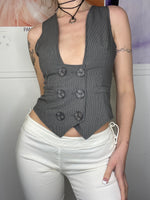 business girl bodyshaped cropped mini vest