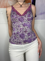 club wear cheetah printed perfect fit strap top lace