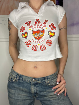 graphic printed baby tee " spain babe "