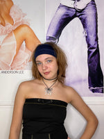 super chunky dark blue 2000's headband (7 cm)