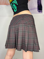 low-waisted checked school girl skirt