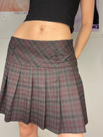 low-waisted checked school girl skirt