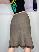 mid-waisted classy lace detailed medi skirt