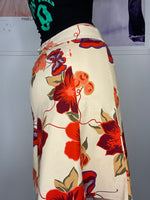 girly flower printed mid-waisted medi skirt