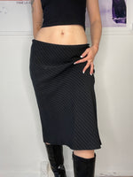 pinstriped offie wear medi skirt