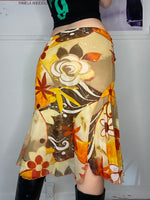 low-waisted stretchy multiprinted medi skirt