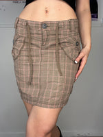 bandgirl checked mid-waisted tie waist skirt