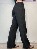 pinstriped office wear low-waisted habit pants