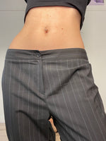 pinstriped office wear low-waisted habit pants