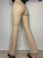 low-waisted beige habit flare pants