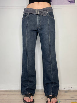 loose fit belt detailed Armani jeans