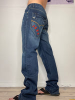 low-waisted loose fit baggy detailed pocket jeans