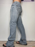 chunky leg light washed denim jeans