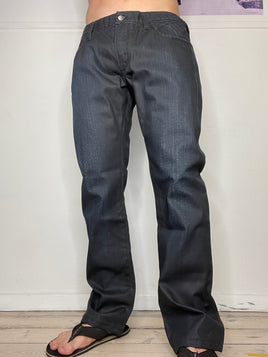 dark chunky straight leg jeans