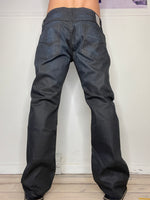 dark chunky straight leg jeans