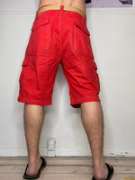 bright red cargo shorts