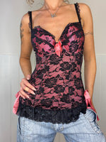 punk girl corset lace top