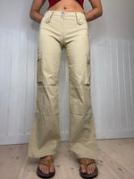 perfect fit mid-waist flare cargo pants