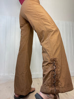 mid-waist flare leg detailed cargo pants