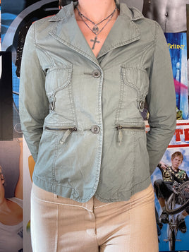 khaki autumn bodyshaped habit jacket with back details