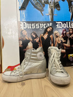 heeled vintage silver converse sneakers