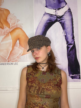 downtown girl ivy pattern cap / hat