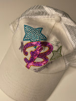 sporty sequins detailed cap with stars