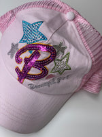 sporty sequins detailed cap with stars