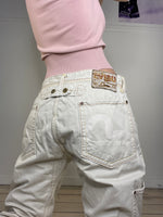 vintage evisu loose fit baggy pants in thick material