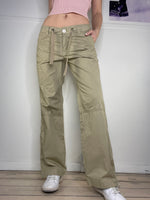 esprit loose fit cargo pants low-waist with tie details