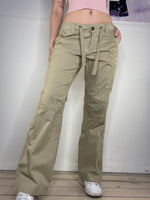 esprit loose fit cargo pants low-waist with tie details