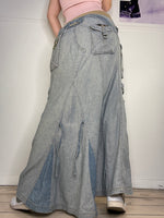 coolest bratz maxi denim skirt with pocket & colour details