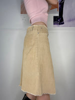 coyote ugle low-waist velvet skirt with raw details