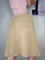 coyote ugle low-waist velvet skirt with raw details