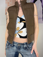 perfect brown puffer vest