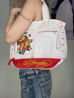 vintage ed hardy tote bag