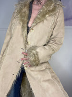 faux suede afghan medi coat