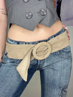 chunky genuine suede belt