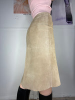 coyote ugle perfect fit mid-waisted suede medin skirt