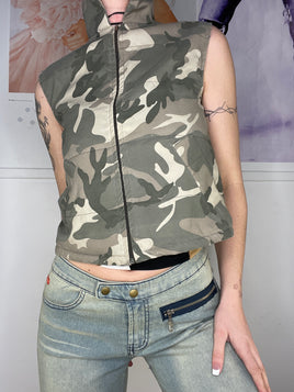 cropped camouflage vest spring