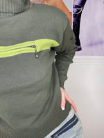 turtneck jumper in mixed green colours