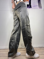 shiny perfect fit low-waist cargo pants loose fit