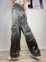 shiny perfect fit low-waist cargo pants loose fit