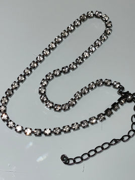 short black / grey diamond necklace