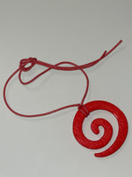 Swirl leather cord pentant necklace