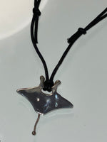 ray fish leather cord adjustable pendant necklace